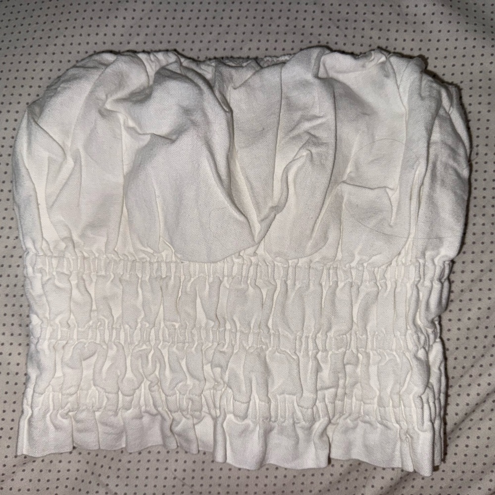 Abercrombie & Fitch White Smocked Tube Top